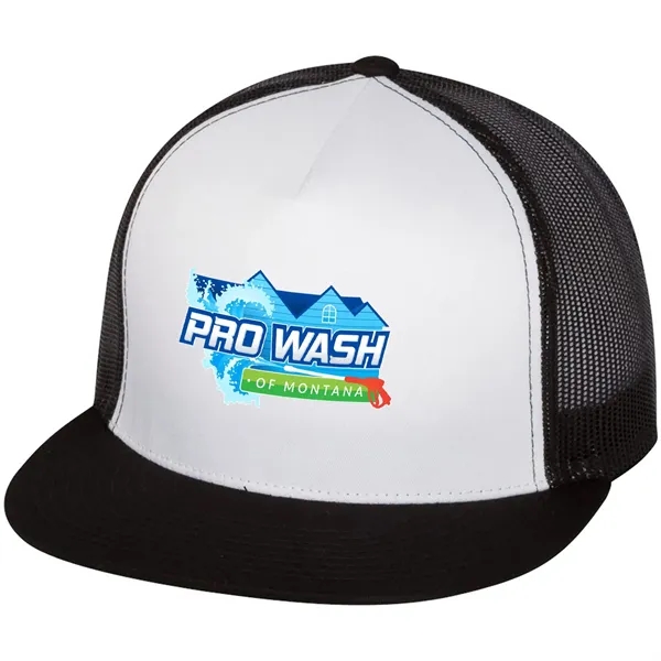 YUPOONG-CLASSIC FLAT BILL TRUCKER CAP... from ASI 30208 A P Specialties / AP Specialties