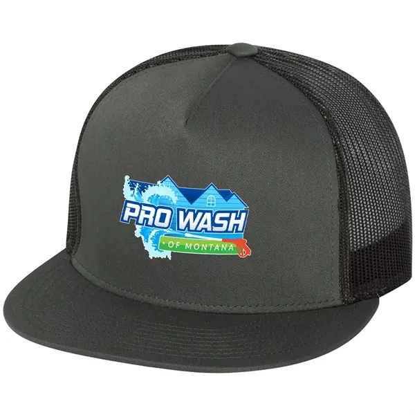 YUPOONG-CLASSIC FLAT BILL TRUCKER CAP... from ASI 30208 A P Specialties / AP Specialties