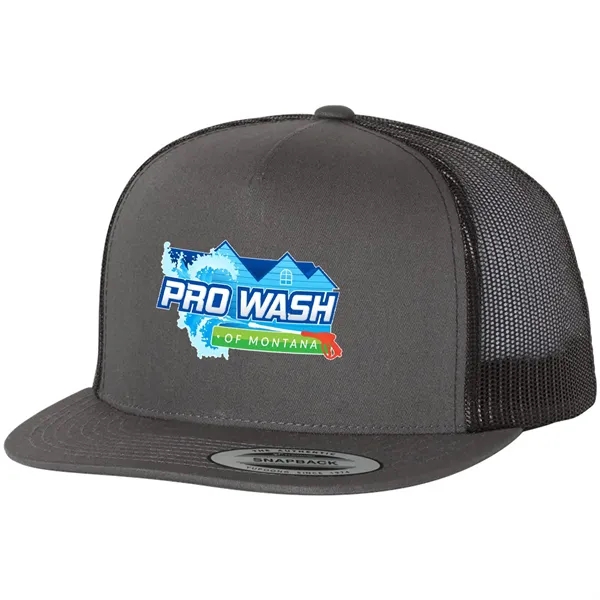 YUPOONG-CLASSIC FLAT BILL TRUCKER CAP... from ASI 30208 A P Specialties / AP Specialties