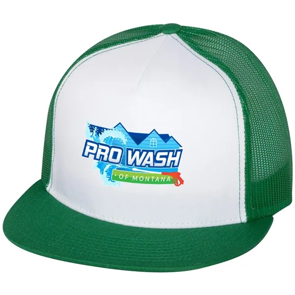 YUPOONG-CLASSIC FLAT BILL TRUCKER CAP... from ASI 30208 A P Specialties / AP Specialties