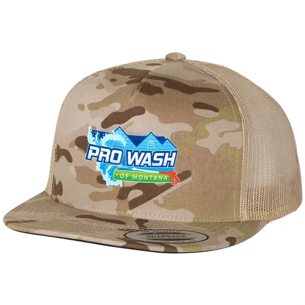 YUPOONG-CLASSIC FLAT BILL TRUCKER CAP... from ASI 30208 A P Specialties / AP Specialties