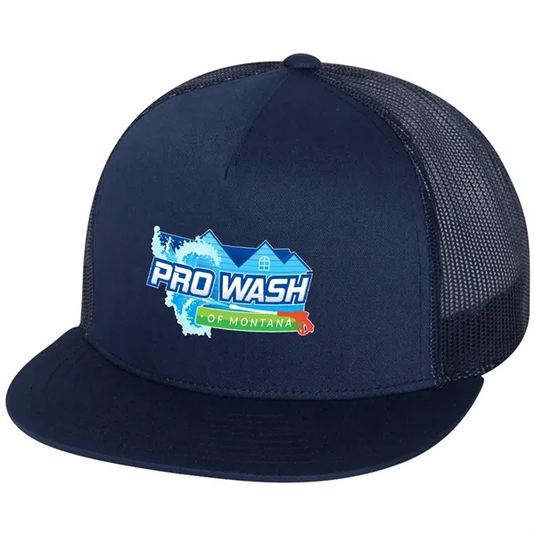 YUPOONG-CLASSIC FLAT BILL TRUCKER CAP... from ASI 30208 A P Specialties / AP Specialties