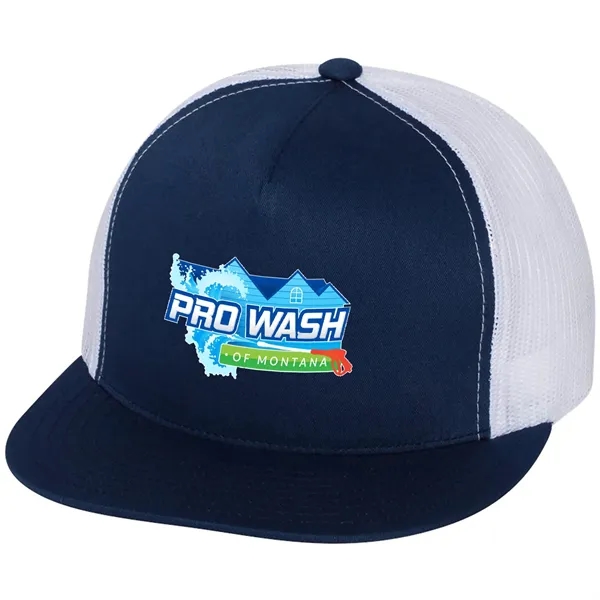 YUPOONG-CLASSIC FLAT BILL TRUCKER CAP... from ASI 30208 A P Specialties / AP Specialties