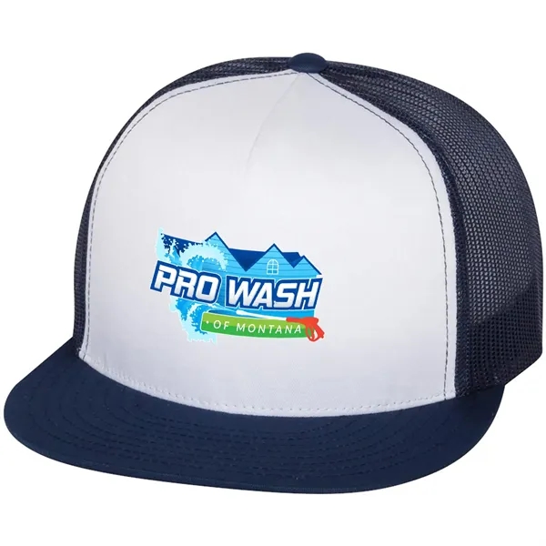 YUPOONG-CLASSIC FLAT BILL TRUCKER CAP... from ASI 30208 A P Specialties / AP Specialties