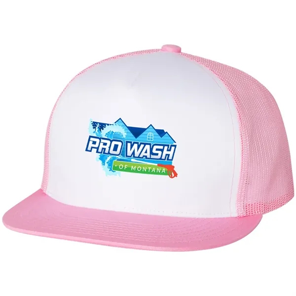 YUPOONG-CLASSIC FLAT BILL TRUCKER CAP... from ASI 30208 A P Specialties / AP Specialties