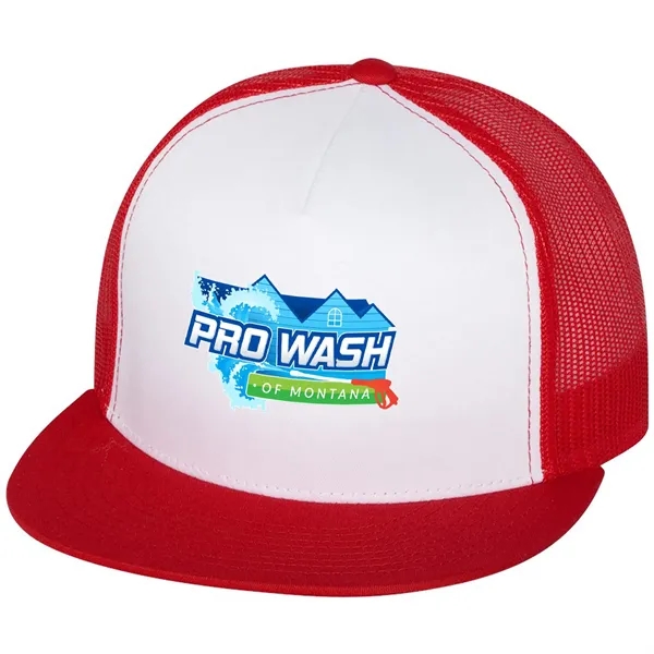 YUPOONG-CLASSIC FLAT BILL TRUCKER CAP... from ASI 30208 A P Specialties / AP Specialties