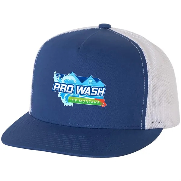 YUPOONG-CLASSIC FLAT BILL TRUCKER CAP... from ASI 30208 A P Specialties / AP Specialties