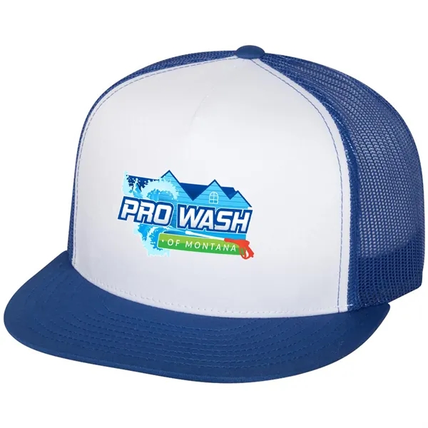 YUPOONG-CLASSIC FLAT BILL TRUCKER CAP... from ASI 30208 A P Specialties / AP Specialties