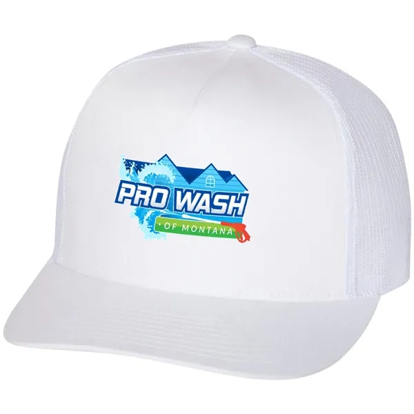 YUPOONG-CLASSIC FLAT BILL TRUCKER CAP... from ASI 30208 A P Specialties / AP Specialties