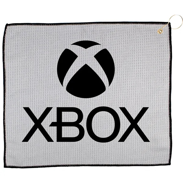 15" x 18" golf towel with a waffle texture, hook, and... from ASI 57653 Gold Bond