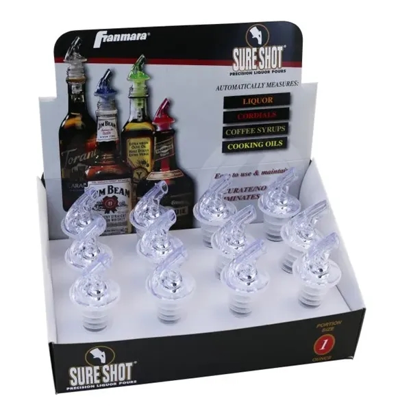 12 or 15 piece display of 1 oz. bottle pourers with... from ASI 55450 Franmara Inc