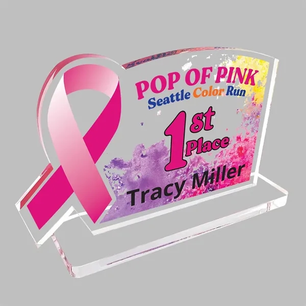 Breast Cancer awareness ribbon award made of acrylic with customization.... from ASI 72521 Morris Magnets