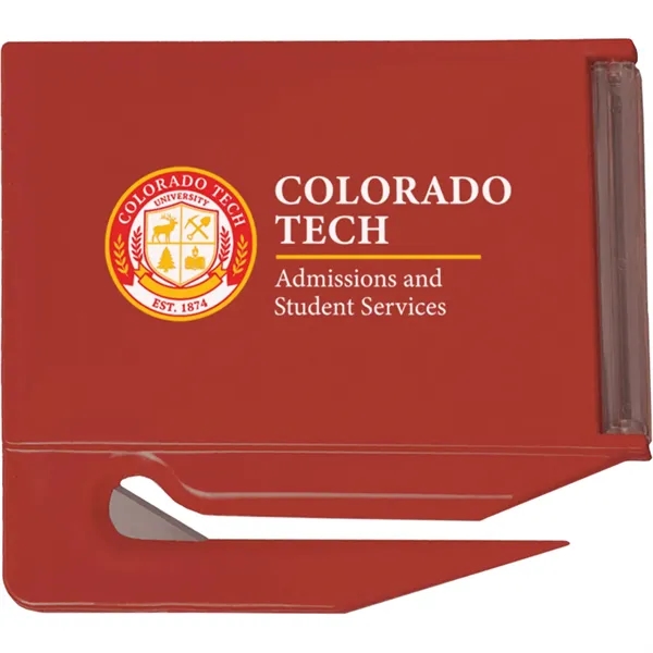 Letter opener measuring 3 7/8" x 3 3/8" in white, blue... from ASI 54100 Fields Manufacturing Inc / TargetLine®