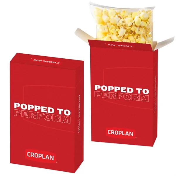 Flavored popcorn inside a closed top popcorn box with red and... from ASI 71685 Midnite Snax®