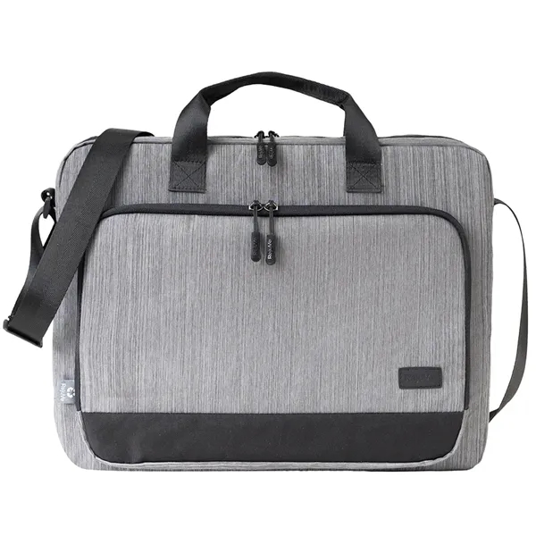Laptop briefcase made from recycled material with double-puller front pocket, internal... from ASI 39552 BEL Promo