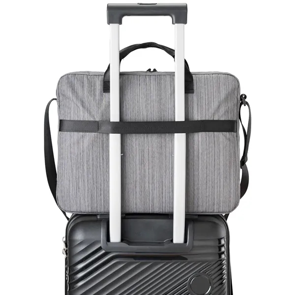 Laptop briefcase made from recycled material with double-puller front pocket, internal... from ASI 39552 BEL Promo