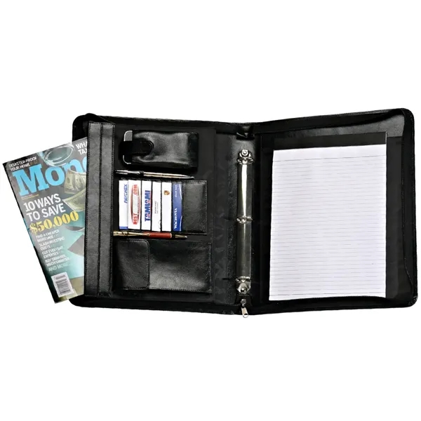 Deluxe three-ring zippered portfolio with 20 page memo pad.... from ASI 39552 BEL Promo