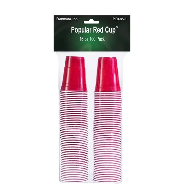 16 oz. durable recyclable, polystyrene bright red cup with measured fill... from ASI 55450 Franmara Inc