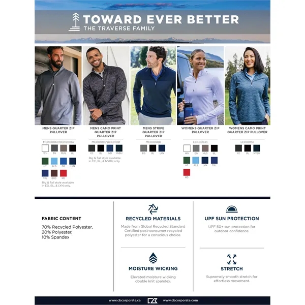 Men's sweatshirt with a half-zip, UPF 50+ protection, matte fabric finish,... from ASI 47965 Cutter & Buck