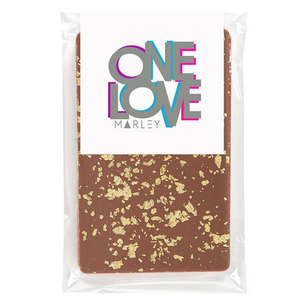 1 oz. Belgian chocolate bar topped 23K gold flakes; includes 4-color... from ASI 71685 Midnite Snax®