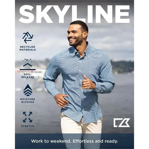 Cutter & Buck Skyline Eco Recycled Gingham Mens Long Slee...... from ASI 47965 Cutter & Buck