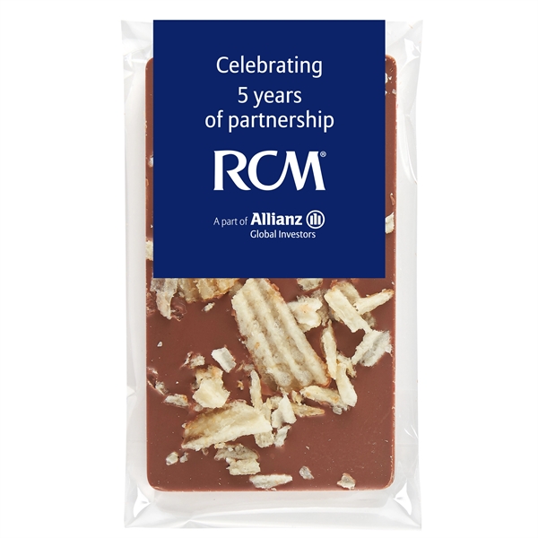 1 oz. Belgian chocolate bar topped potato chips; includes 4-color process... from ASI 71685 Midnite Snax®