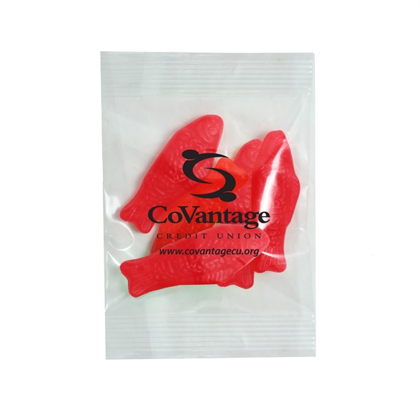Clear cellophane bag filled with Swedish Fish® - Small Red.... from ASI 71685 Midnite Snax®