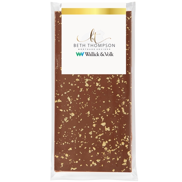 3.5 oz. Belgian chocolate bar topped with 23K gold flakes; includes... from ASI 71685 Midnite Snax®
