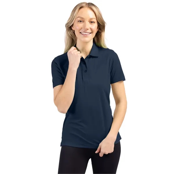 Women's polo with short sleeves, self-fabric collar, and three-button placket.... from ASI 47965 Cutter & Buck