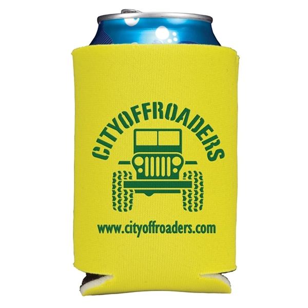 3 1/2" x 4" foam can cooler that's foldable and offered... from ASI 43051 CPS / Keystone CPS CPS/Keystone