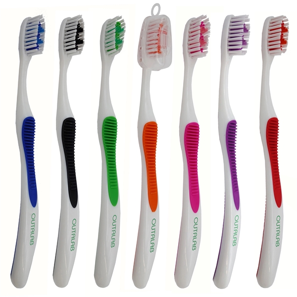 .65" x 7.375" toothbrush with 610 nylon bristle count with rubber... from ASI 90807 Tekweld