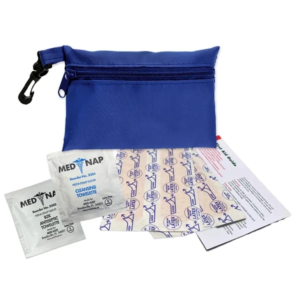 Brightly colored polyester first aid zip bag with hang clip. Convenient,... from ASI 40480 Koozie Group