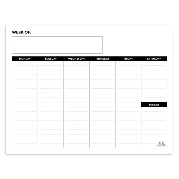 Triumph® Calendars Small Weekly Desk Pad - Black & White ...... from ASI 40480 Koozie Group