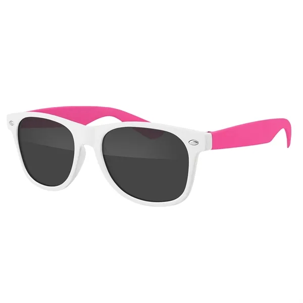 Two-Tone Retro Vibes White Frame Sunglasses... from ASI 40480 Koozie Group