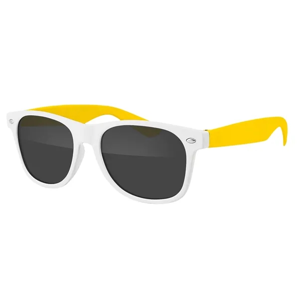 Two-Tone Retro Vibes White Frame Sunglasses... from ASI 40480 Koozie Group