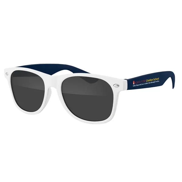 Two-Tone Retro Vibes White Frame Sunglasses... from ASI 40480 Koozie Group