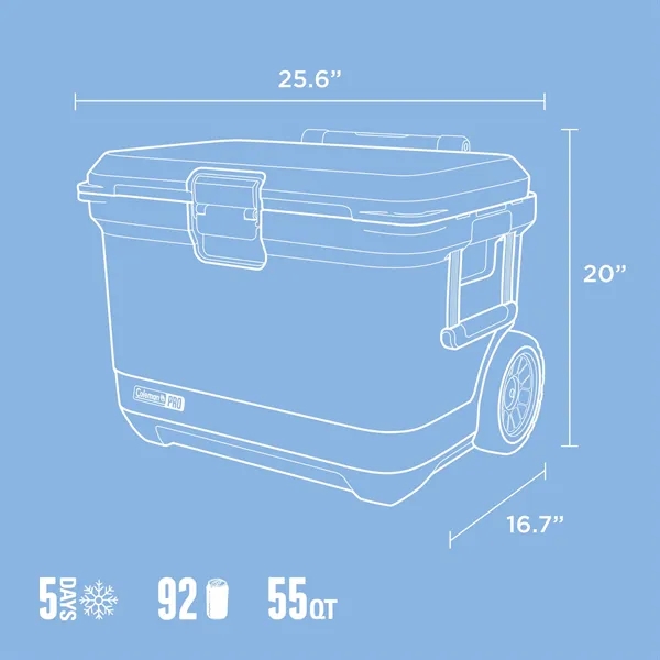 Coleman® Pro Series 55-Quart Wheeled Hard Cooler... from ASI 40480 Koozie Group