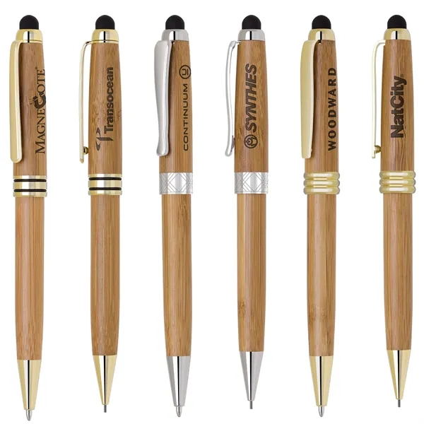 Eco-friendly ballpoint or gel pens made of bamboo with accents and... from ASI 68190 Lungsal / Lungsal
