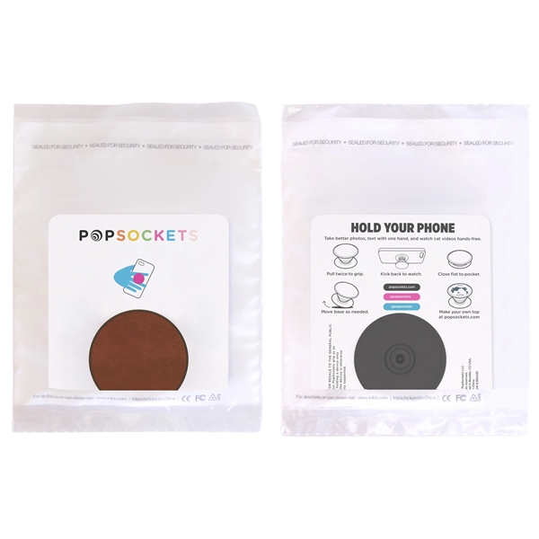 Vegan Leather PopSockets media stand and phone grip.... from ASI 62124 iClick, Inc. / iClick®