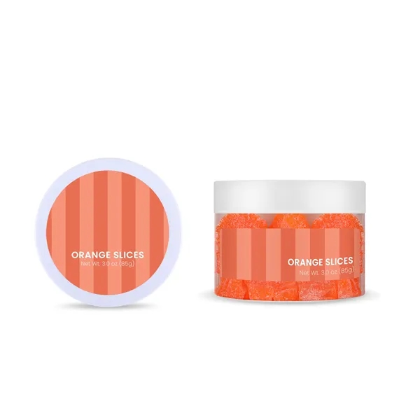 3 oz small jar of orange-flavored jellies shaped like orange wedges.... from ASI 61966 HPG / SugarSpot