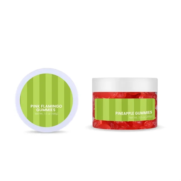 3 oz small jar of pink flamingo-shaped gummies.... from ASI 61966 HPG / SugarSpot