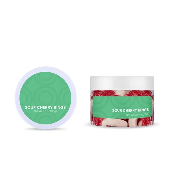 3 oz small jar of sour, cherry-flavored gummy rings.... from ASI 61966 HPG / SugarSpot