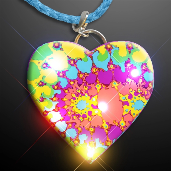 Tie dye heart flashing pin. Blank and Imprinted Pricing... from ASI 34194 ALightPromos / Alight Promotional Products