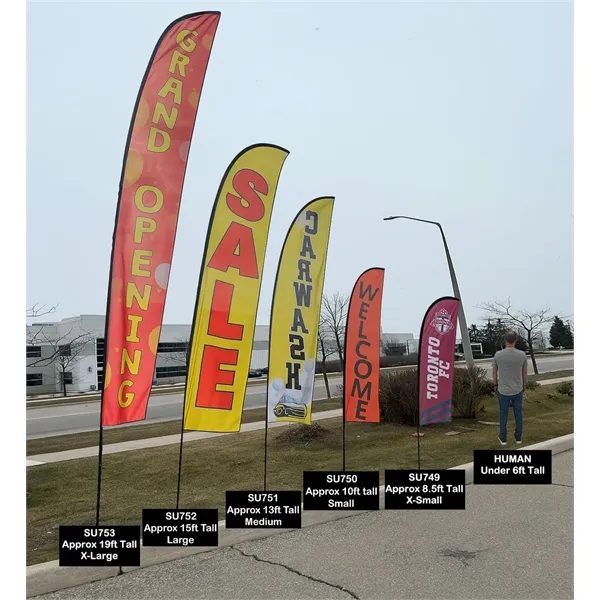 Item #SU749-6 72Hr Fast Ship - 8.5' X-Small Feather Flag Kit Double Sided