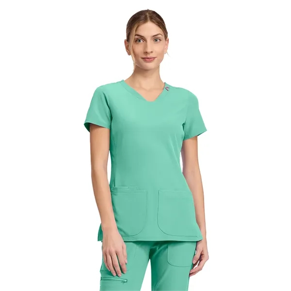 Med Couture - AMP - Women's 3-Pocket V-Neck Scrub Top... from ASI 86018 Scrub Authority