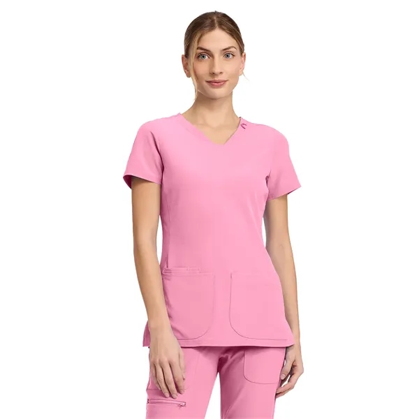 Med Couture - AMP - Women's 3-Pocket V-Neck Scrub Top... from ASI 86018 Scrub Authority