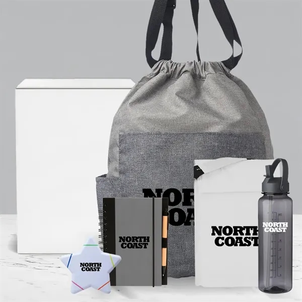 School starter kit with water bottle, highlighter wheel, notebook and pen,... from ASI 39552 BEL Promo