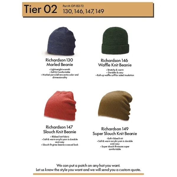 Genuine Leather Patch Beanie - Richardson 146 Waffle Beanie... from ASI 75126 Oowee Products