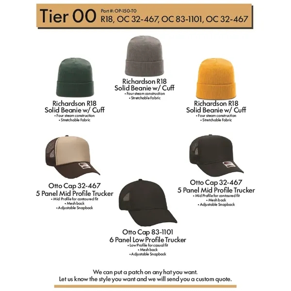 Richardson Brand Beanie with a Leather Patch... from ASI 75126 Oowee Products