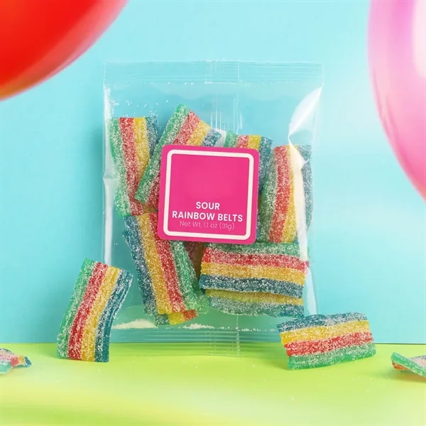 1.1 oz taster packet of sour rainbow belt gummies.... from ASI 61966 HPG / SugarSpot